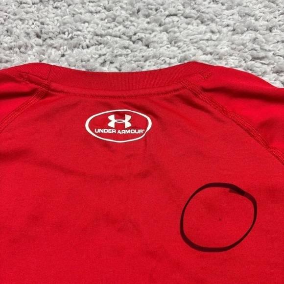 Under Armour Shirt Womens Small Crewneck Loose Activewear Gym Fitness Loose Red - Picture 5 of 5